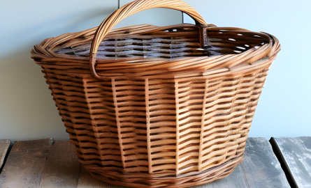 a rustic basket
